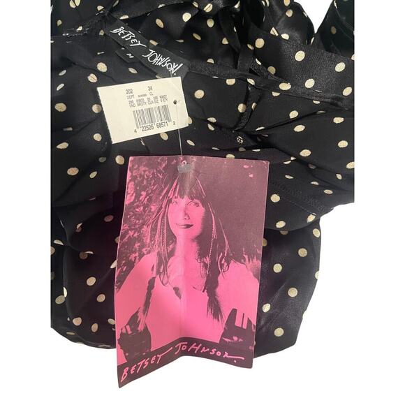 NWT Vintage 90’s Betsy Johnson Wide Leg Polka Dot Overalls Size Medium - Picture 5 of 7